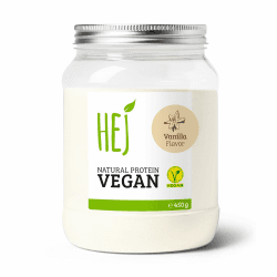 HEJ Protein Pulver Vegan - Eiweißpulver aus Reis- & Erbsenprotein - Für Muskelaufbau & Fitness - 22,3g Eiweiß pro Portion - Als Shake oder Zutat - Vanilla 450g Vanille 450 g (1er Pack)