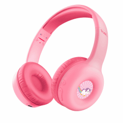 Trust Nouna Bluetooth Kopfhörer Kinder mit Lautstärkenbegrenzer (85dB) für Kinderen ab 4 Jahre, On Ear Faltbares Headset mit Mikrofon, 15 Stunden Spielzeit, Kinder Kopfhörer Kabellos, Rosa Bluetooth Rosa