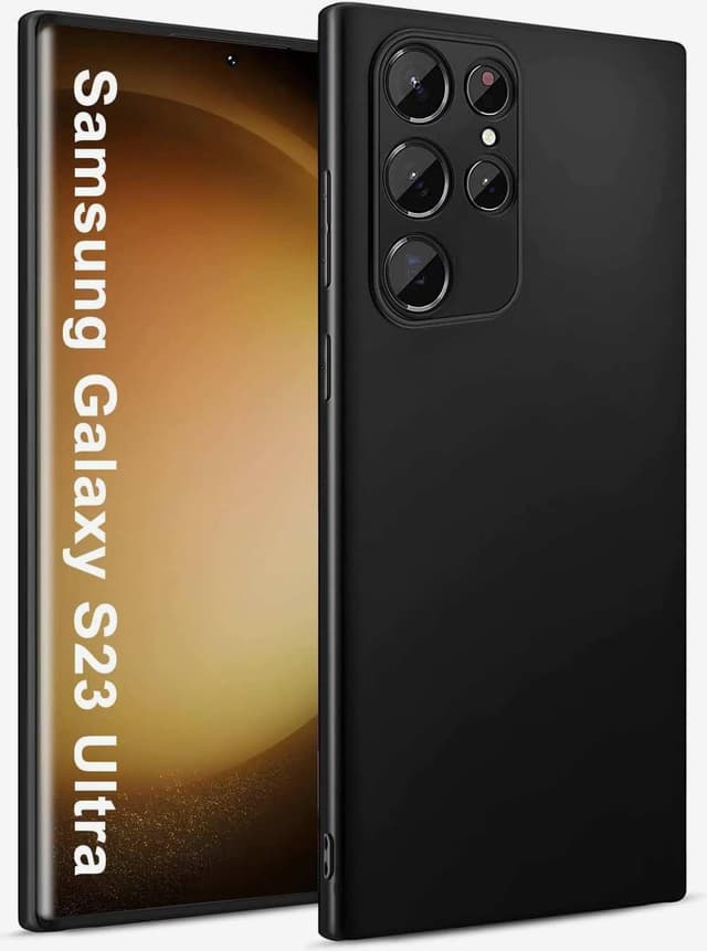 Eiselen Hülle für Samsung Galaxy S23 Ultra 5G, Schwarz Ultra Dünn Soft Silikon TPU Schutzhülle, Kratzfest, rutschfest & Stoßsicher Handyhülle