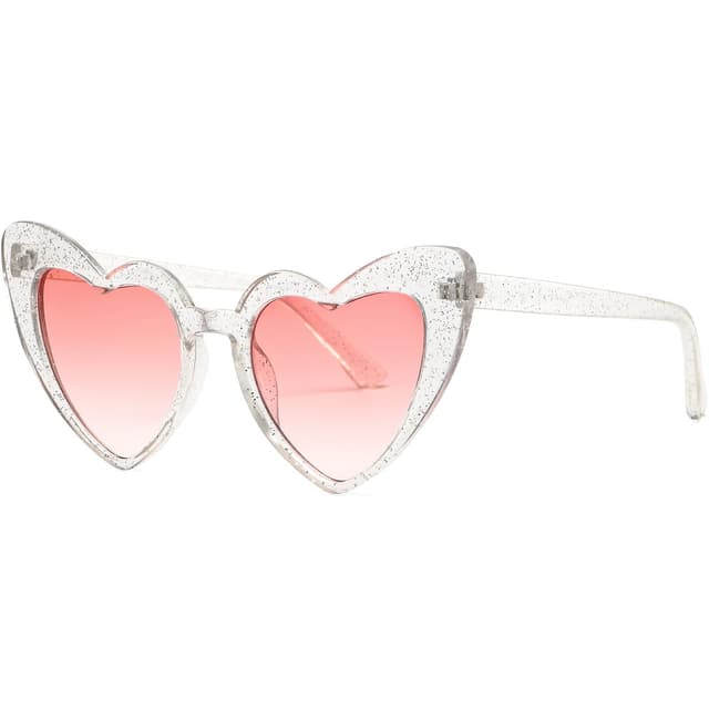 Musivon Herz Sonnenbrille für Frauen - Rosa Herzform Brille für Party Festival