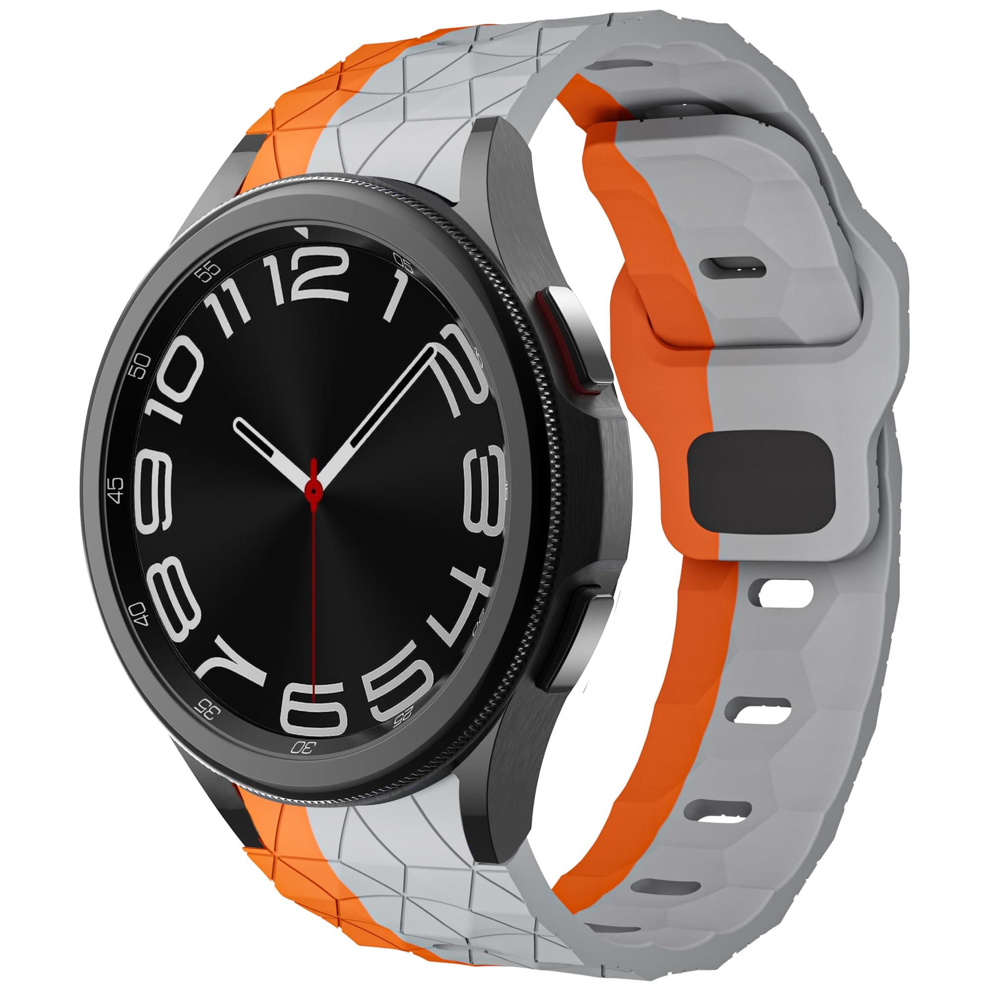 Robustes Armband für Samsung Galaxy Watch 7/6/5/4 Armband 44mm 40mm/Watch 6 Classic 47mm 43mm/Watch 5 45mm/Watch 4 Classic 46mm 42mm/FE,Sport Silikon Kein Zwischenraum Band für Samsung Watch 6 5 4 7 14-Grau Orange Samsung Galaxy Watch 7 6 5 4 FE