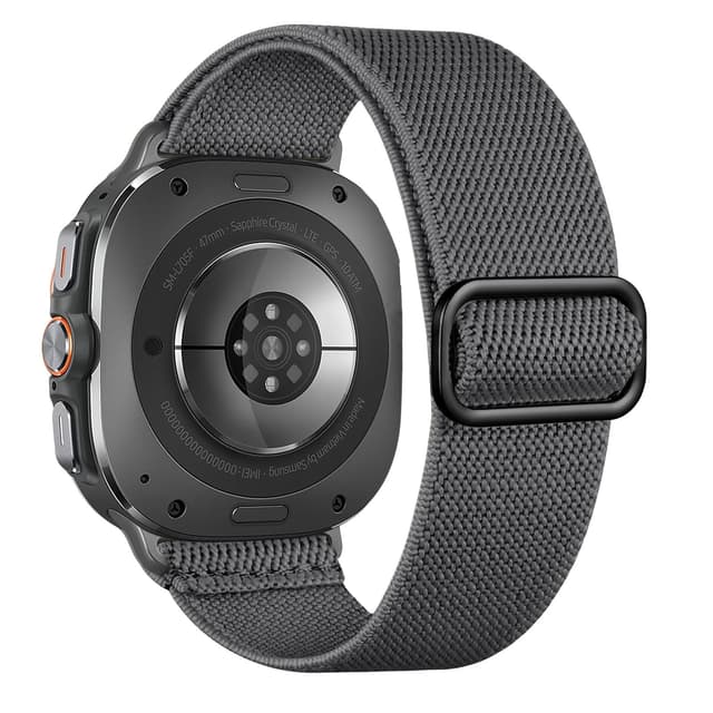 Elastisches Armband für Samsung Galaxy Watch Ultra Armband 47mm Herren/Damen,Atmungsaktiv Weich Nylon Band für Samsung Watch Ultra 47mm,Armbänder Ersatzarmband 03-Space Grau