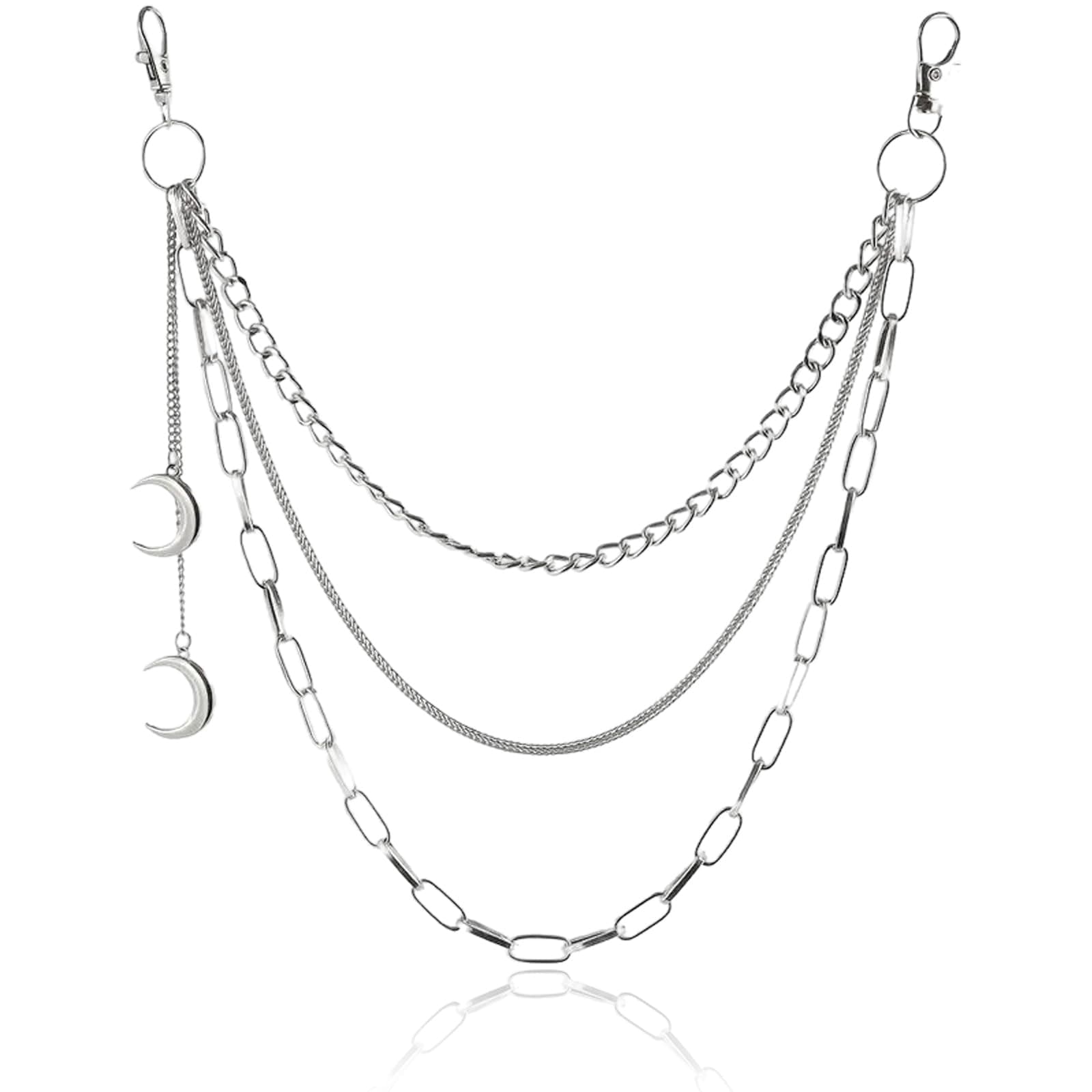 Punk Damen Hosenkette, Gürtelkette, Taschenkette, Ketten für Börse, Hosen, der Mond Jeanskette Hose Kette Hip Hop Kette für Mädchen/Damen Hose