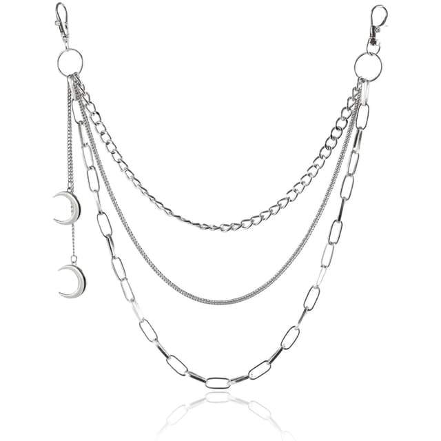 Punk Damen Hosenkette, Gürtelkette, Taschenkette, Ketten für Börse, Hosen, der Mond Jeanskette Hose Kette Hip Hop Kette für Mädchen/Damen Hose