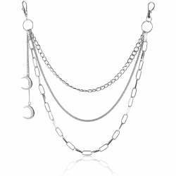 Punk Damen Hosenkette, Gürtelkette, Taschenkette, Ketten für Börse, Hosen, der Mond Jeanskette Hose Kette Hip Hop Kette für Mädchen/Damen Hose