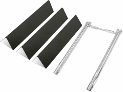 GLARETEX 7635 Flavorizer Bars und 69785 Edelstahl Brenner für Weber Spirit I & II 200 Series, Spirit E210, E220, S210, S220 (mit Vorderen Bedienknöpfen)