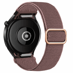 Elastisches Armband für Samsung Galaxy Watch 7/6/5/4 40mm 44mm/Watch 6 Classic Armband 47mm 43mm/4 Classic Band 46mm 42mm/5 Pro 45mm/FE Damen/Herren,One Click Nylon Band für Samsung Watches 4 5 6 7 10-Rauch violett