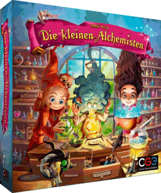CGE Czech Games Edition Die kleinen Alchemisten - Familienfreundliches Brettspiel mit Puzzle-Elementen - Deduktionsspiel mit kostenloser Begleit-App für den perfekten Einstieg - Deutsch - 2-4 Spieler