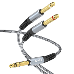 JOLGOO 1/4 Zoll TRS auf Dual 1/4 Zoll TS Mono Stereo Breakout-Kabel, Stecker 6,35 mm 1/4 Zoll TRS auf Dual 1/4 Zoll TS Y Splitterkabel, 3 m 3m