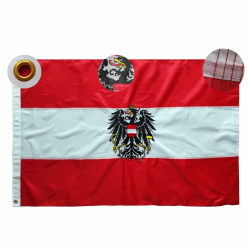 Österreichische Flagge mit adler 60 x 90 cm - Österreich Flagge mit Messing-Ösen 210D Nylon-Material mit Genähten Streifen Premium Flaggen Austrian flag