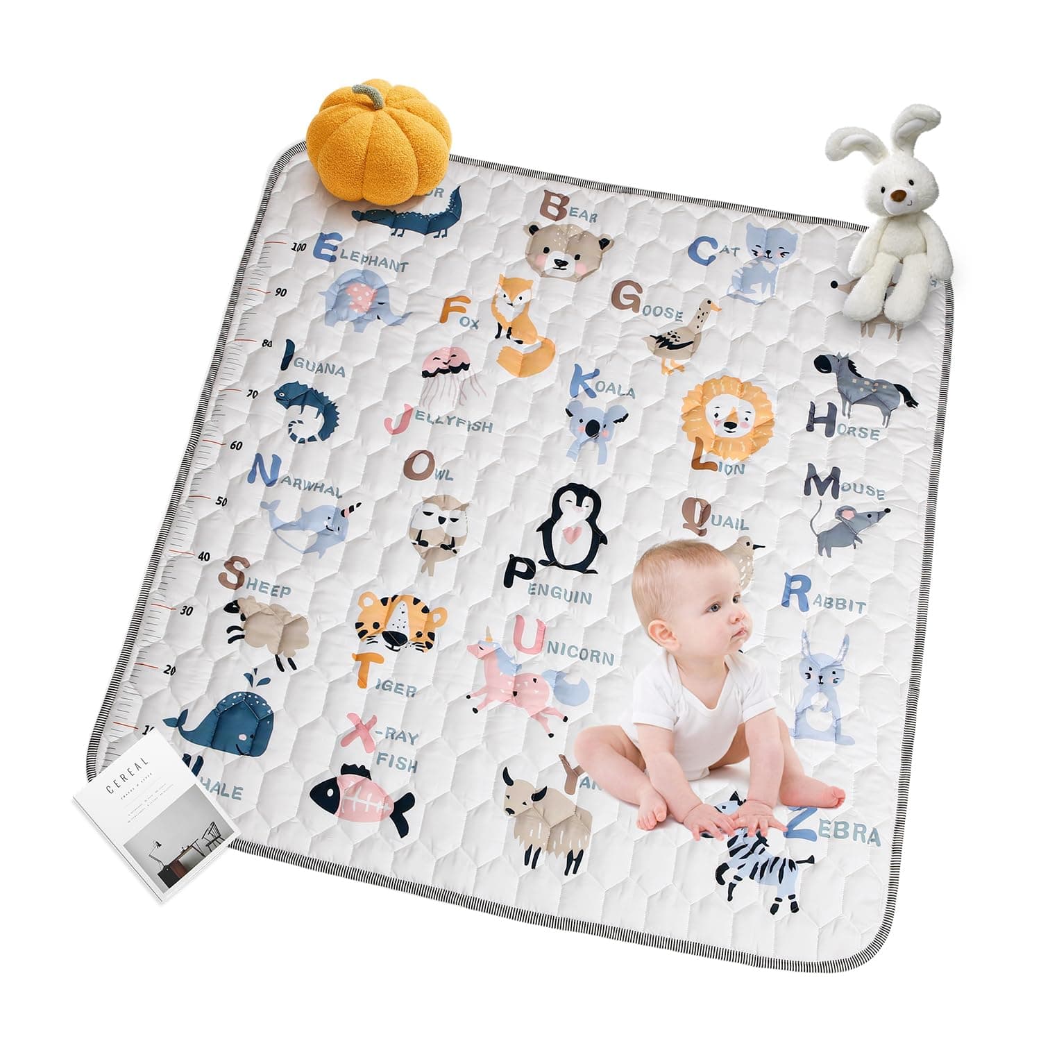 Zaxiva Krabbelmatte Baby, Faltbare Spielmatte 127x127cm, Rutschfest & Schadstofffrei, Krabbeldecke für Baby, Maschinenwaschbar, Weiche Kinder Spielmatte für Innen/Außen, Ideal für Babys Erste Schritte