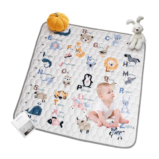 Zaxiva Krabbelmatte Baby, Faltbare Spielmatte 127x127cm, Rutschfest & Schadstofffrei, Krabbeldecke für Baby, Maschinenwaschbar, Weiche Kinder Spielmatte für Innen/Außen, Ideal für Babys Erste Schritte