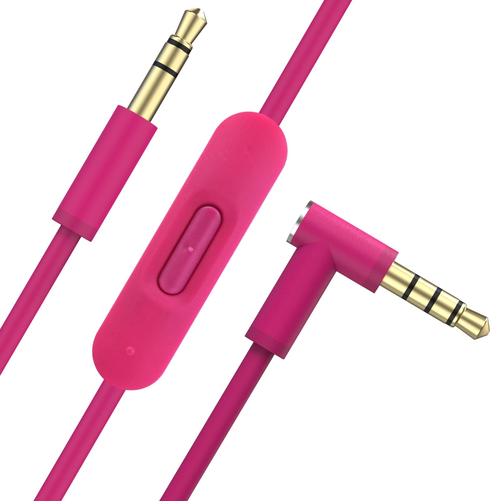 Toxaoii Ersatz-Audiokabel mit Inline-Mikrofon und Steuerung, kompatibel mit Beats by Dr Dre Solo2/Solo 3/Studio 2 3 Pro/Detox/Wireless/Mixr/Executive/Pill Kopfhörern (1,8 m, Rosa) Pink
