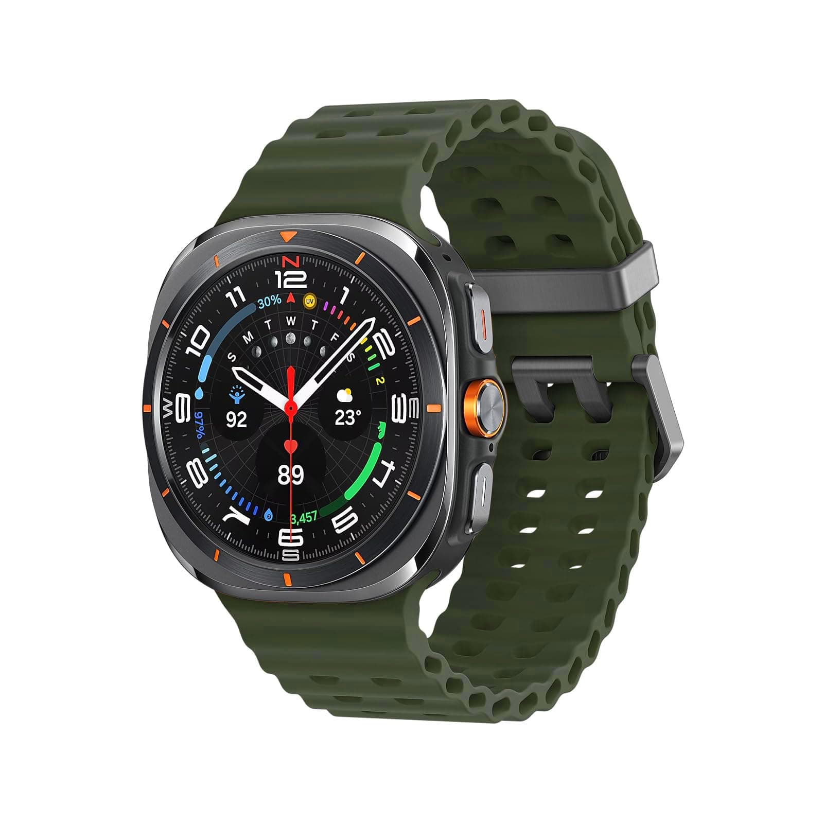 Ocean Silikon Armband für Samsung Galaxy Watch Ultra Armband 47mm 2025/2024 Herren/Damen,Atmungsaktiv Weich Sport Band für Samsung Watch 8/7 Ultra Armbands 47 mm Sportarmband Ersatzarmband 14-Armee Grün