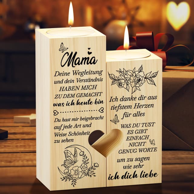 Blumuze Mama Geschenk,Kerzenständer Geschenke für Mama,Geburtstagsgeschenk Weihnachten Muttertagsgeschenk für Mama,Beste Mutter Geschenkidee Mama Mutter Geschenk zum Muttertag