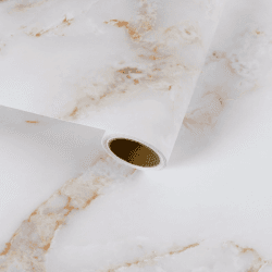 VaryFloral Klebefolie Möbel Marmoroptik 30cmx1000cm Marmor Fototapete Selbstklebend Mattes Klebefolie Weiß Gold Wandtapete Wasserdicht Verdickte Textur Folie Arbeitsplatte Küche Kabinett Möbel 10W x 0.3L m