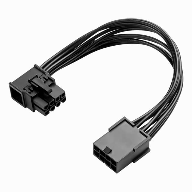 SinLoon 8-poliges Verlängerungskabel PCIE 8-polige Buchse auf rechtwinkligen Stecker, PCIE-Express-Netzadapterkabel für Grafikkarte, 18 AWG, 15 cm (rechts)