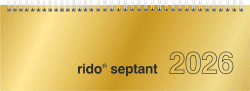rido/idé Querterminbuch Mod. septant 2026 | 305×105 mm, Karton, gold