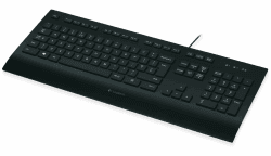 Logitech K280e Pro Kabelgebundene Business Tastatur für Windows, Linux und Chrome, USB-Anschluss, Handballenauflage, Spritzwassergeschützt, PC/Laptop, Deutsches QWERTZ-Layout - Schwarz Single Angebot bei HelloDeals