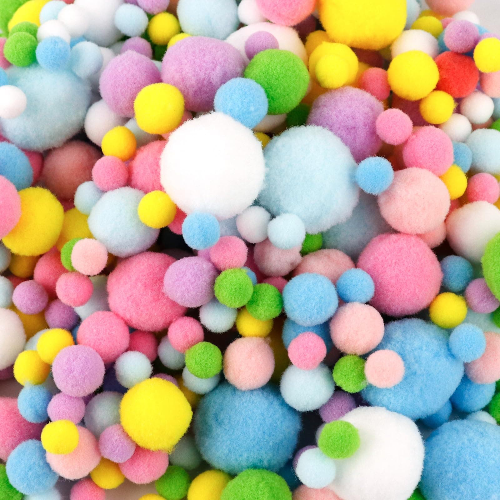 BigKego 520 Stück Pompons zum Basteln 10-30mm Bunte Mini Pompons Kleine Bommeln Pompom Bälle Pom Poms für Lustige DIY Kreative Handwerk Dekorationen