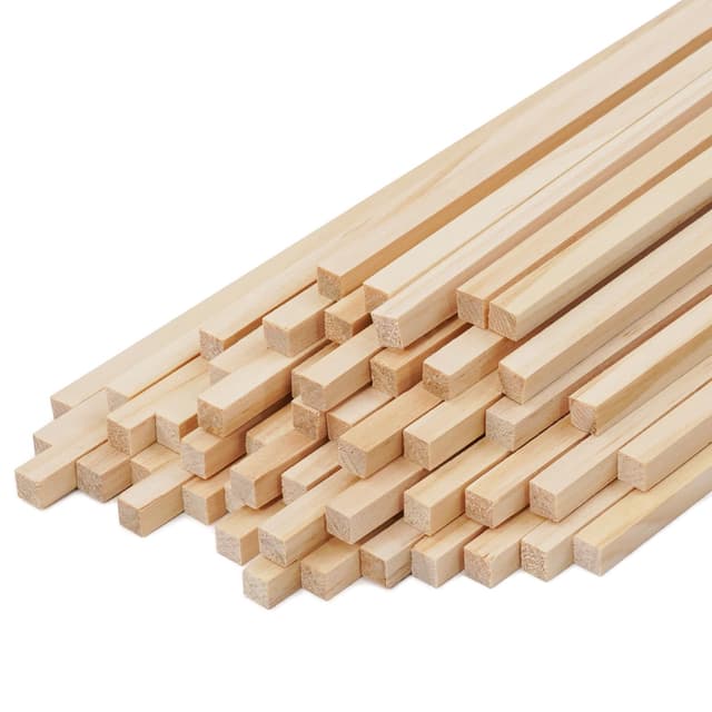 50PCS hölzerne quadratische Dübeln Stäbe Dübeln Sticks Holz 6 x 300 mm quadratische hölzerne Dübeln Stäbe Holz für Kunsthandwerk, unfertige Hartholz Sticks, DIYers, Home Decor (6mm)