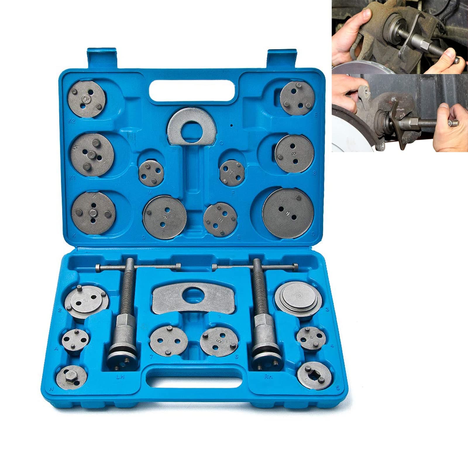 YRHome 23tlg Bremskolbenrücksteller Bremsen Satz Kolbenrücksteller Instandsetzung Werkzeug Set Universal KFZ Rücksteller Bremssattel Kolben Tool Kit Spindel Angebot bei HelloDeals