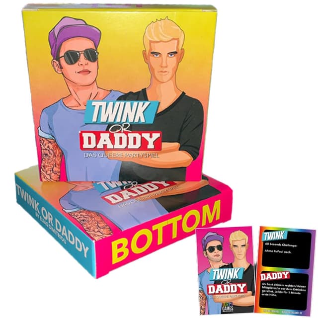 Fairytale Creations Twink or Daddy - Das queere Kartenspiel mit 100 Challenges für die LGBTQ Community | Schwul | Gay | Geschenk für schwulen Freund | Schwules Geburtstagsgeschenk