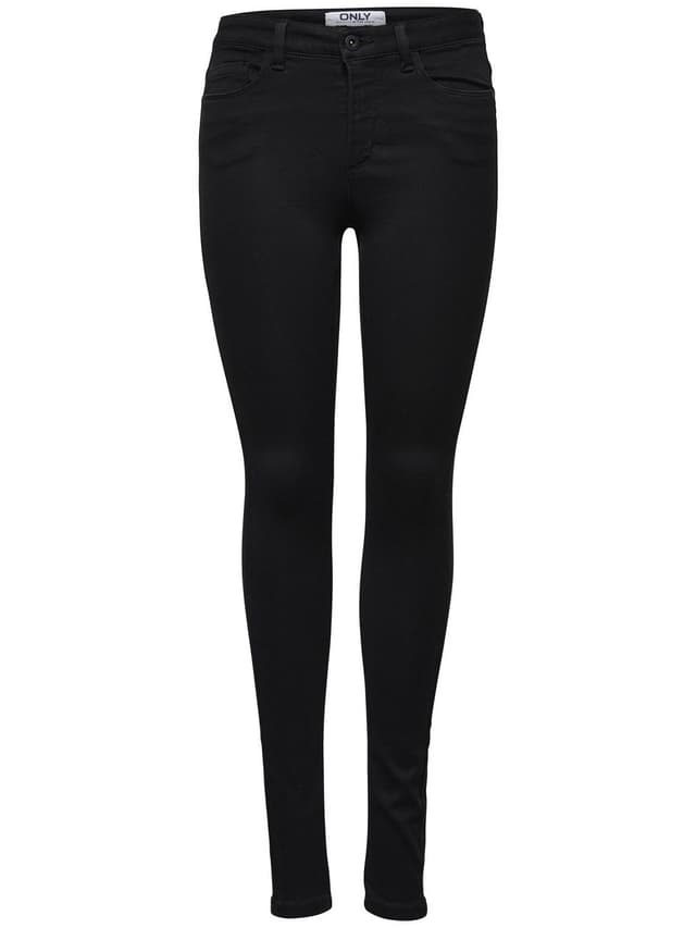 ONLY Female Skinny Jeans ONLROYAL Hohe Taille Skinny Fit Jeans Klassisch XL / 32L Schwarz