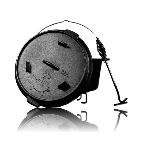 Grillschweine Dutch Oven 9QT (8,5 L ohne Füße) - BBQ Schmorofen - Gusseisen Feuertopf
