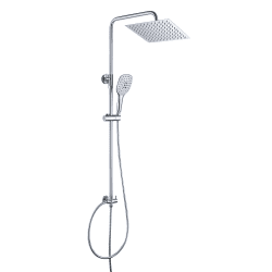 JOHO Duschset ohne Armatur, chrom, Edelstahl Duschsystem, Regendusche set, Überkopfbrause set, Duschgarnitur, eckige Kopfbrause 20x20cm Chrom Eckig 20x20cm
