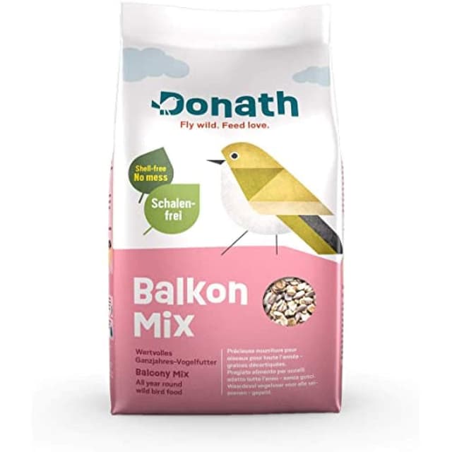 Donath Balkon Mix - schalenfreie Mischung für einen sauberen Balkon - wertvolles Ganzjahres Wildvogelfutter - aus unserer Manufaktur in Süddeutschland - 1 Kg Single 1 kg (1er Pack)