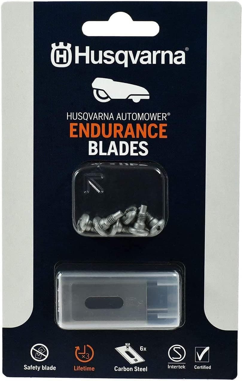Husqvarna Automower® Endurance Messer – 6er-Pack Kohlenstoffstahl, 4-Kanten-Design für längere Lebensdauer und schärfere Schnitte