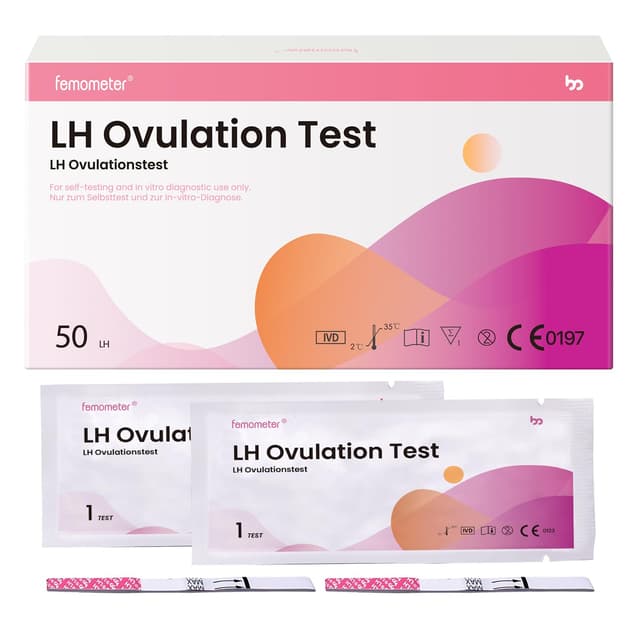 Femometer 50 Ovulationstests 25 miu/ml, Sensitive Fruchtbarkeits-Vorhersage Teststreifen 50pcs