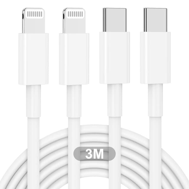 USB C Lightning Kabel 3M 2Pack, Lang iPhone Ladekabel Original [Apple Zertifiziert], USB C auf Lightning Schnellladekabel für Apple iPhone 14/14 Plus/14 Pro Max/13/12 Mini/11/XR/XS/X/SE/8/7/6/iPad USB C TO L 3m