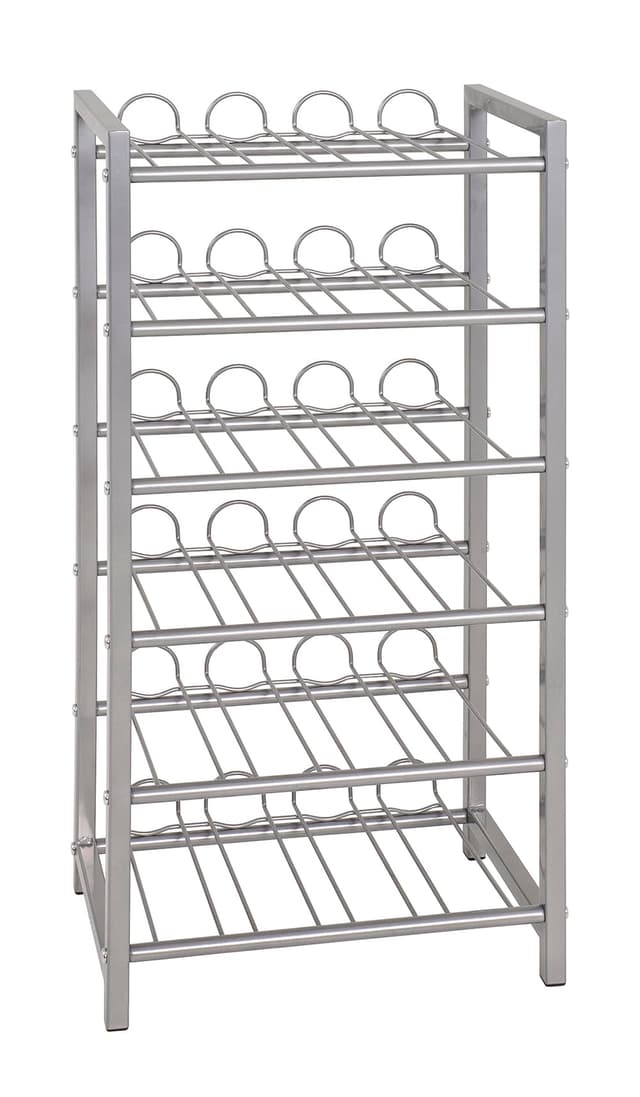 HAKU Möbel Flaschenregal alu, Metall - Maße: B 34 cm x H 72 cm x T 22 cm, Style: Modern 34 x 22 x 72 cm