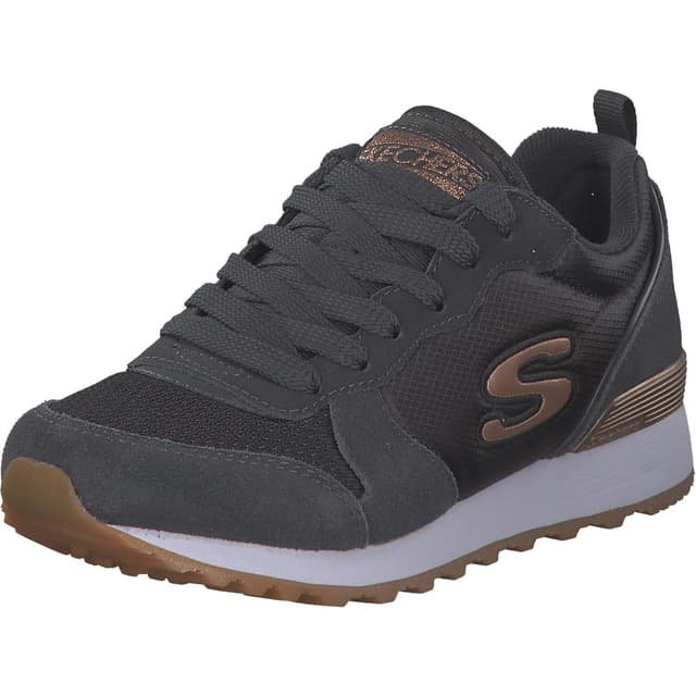 SKECHERS OG 85-Goldn Gurl 41 EU Charcoal Suede Nylon Mesh Rose Gold Trim