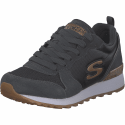 SKECHERS OG 85-Goldn Gurl 41 EU Charcoal Suede Nylon Mesh Rose Gold Trim