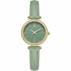 NUOVO Damen Uhren Leder Quarzuhr wasserdichte Mode Armbanduhr für Frauen Damen Mädchen Daily Life Travel Date Uhr Grün