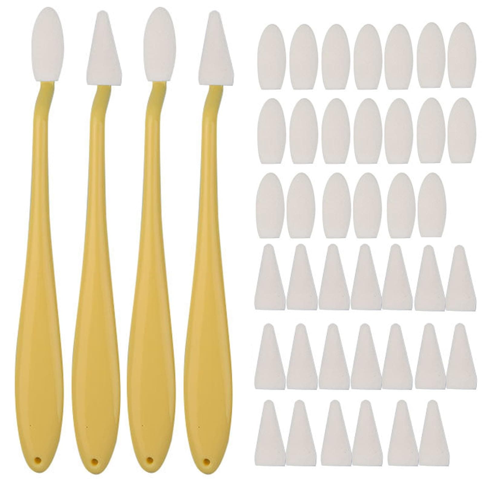 4 Stück Schwamm Radierstift, Zeichnung Papierwischer Set mit 40 Ersatz Schwammköpfen, Skizze Zeichenwerkzeuge, Spezielle Hochglanz Detail Radierstifte für Kunststudenten und Maler, Zeichnen Zubehör Gelb
