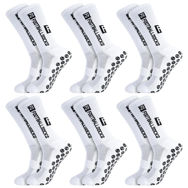 Apricitie 6 Paare Fußball Socken,Sportsocken 39-46 Anti Rutsch Grip Fussball Socken Rutschfeste Fußballsocken für Herren Damen Fussball Basketball Laufen Radfahren