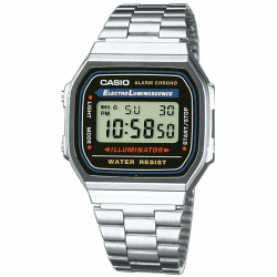 Casio Unisex-Uhr Digital mit Edelstahlarmband – A168WA Versilbert Angebot bei HelloDeals