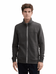 TOM TAILOR Herren Sweatjacke mit Stehkragen XL 11086 - Dark Grey Melange