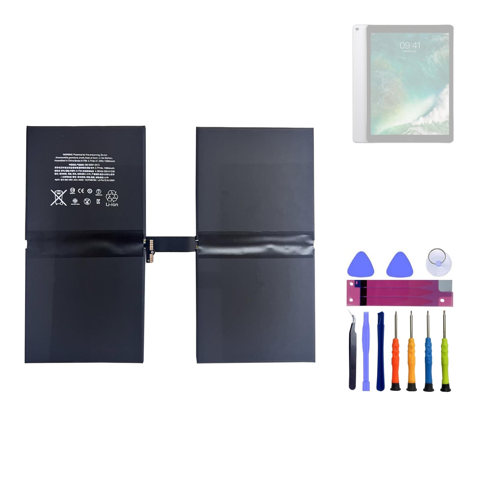 HIGHAKKU Ersatzakku A1754 kompatibel mit iPadPro 12.9 2017 2nd Gen A1670 A1821 A1671 020-01238 with Tools