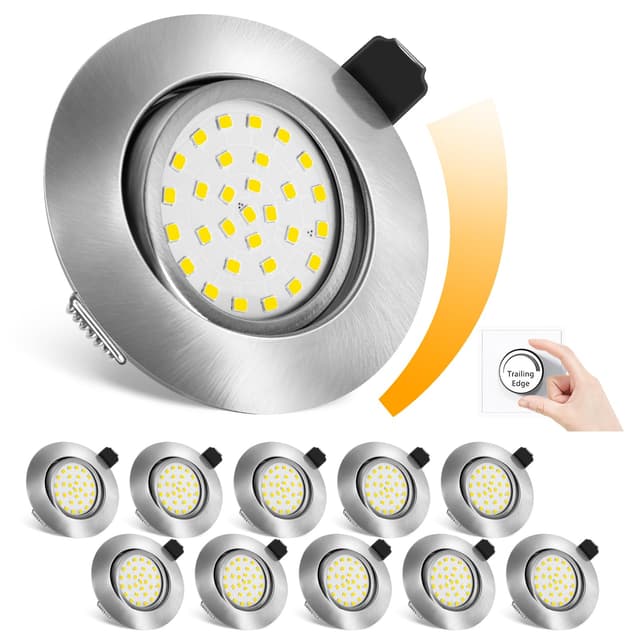 LichtlordLED Einbaustrahler 230V Dimmbare,Extraflach-25mm Schwenkbarer Spot 5W 600 lm, Bad Einbauleuchten Deckenspots Neutralweiß 4500 K, Einbauspots für Badezimmer Küche Wohnzimmer,10er Set Naturweiß 4500K