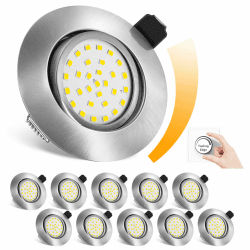 LichtlordLED Einbaustrahler 230V Dimmbare,Extraflach-25mm Schwenkbarer Spot 5W 600 lm, Bad Einbauleuchten Deckenspots Neutralweiß 4500 K, Einbauspots für Badezimmer Küche Wohnzimmer,10er Set Naturweiß 4500K