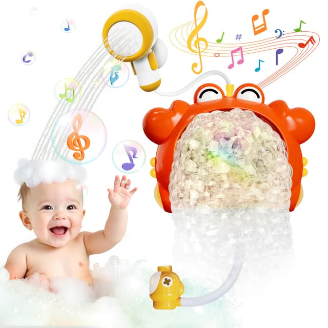 Badewannenspielzeug Spielzeug ab 1 Jahr, Krabbe Baby Spielzeug mit Musik und Duschkopf, Badespielzeug Baby ab 1 2 3 4 Jahr, Wasserspielzeug Kinder für Jungen Mädchen Geburtstag