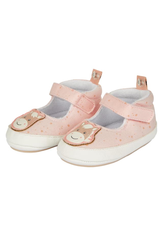 Sterntaler Baby Sandalen Sunny - Mädchen Sandale aus Canvas mit Applikation Pferdekopf - Sommer Schuhe Kleinkind mit Klettverschluss und rutschfester Sohle