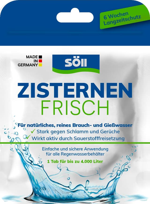 Söll 83543 ZisternenFrisch, 1 Tab - Pflegemittel zur Wasseraufbereitung von Regenwassertonnen und Zisternen, mit Aktivsauerstoff 1 Stück (1er Pack)