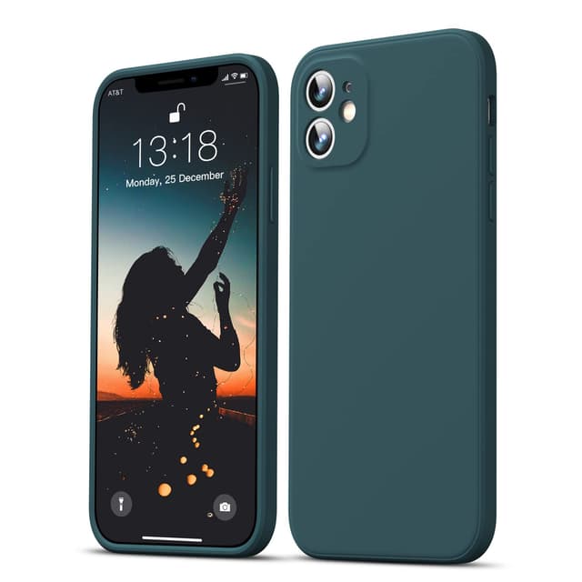 GOODVISH Hülle Kompatibel mit iPhone 11, Ultra Dünn Liquid Silicone Hülle, Kameraschutz und Bildschirmschutz, 360° Voll abgedeckte stoßfeste Handyhülle für iPhone 11 6,1 Zoll, Dunkelgrün iPhone 11 (6,1") DunkelGrün