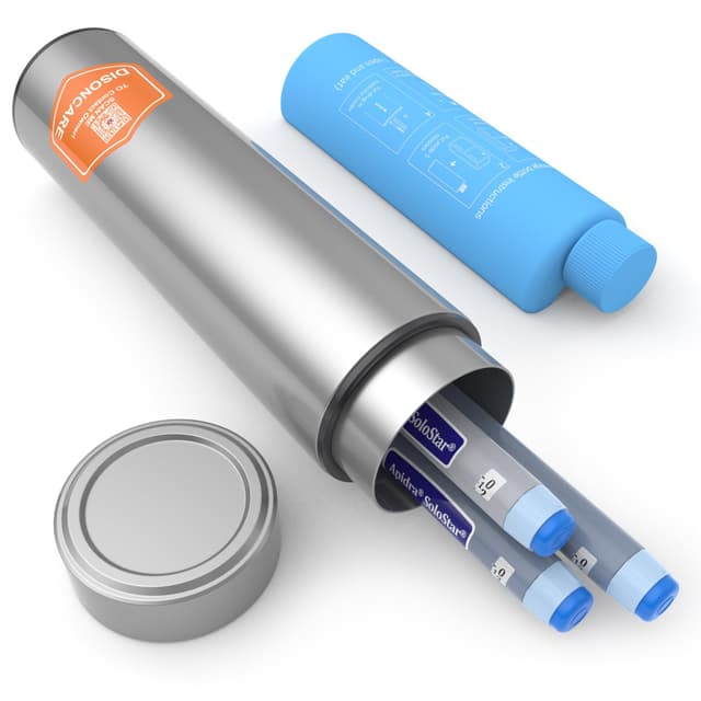 DISONCARE Insulin Kühltasche,Insulin Pen Tasche,Keep Chilled Meds bei 2-8 Grad, Medical Insulin Travel Case Silver Silber